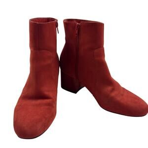 Rogue Hellium Faux Suede Burnt Orange Boho Block Heel Ankle Boots Women's Size 9